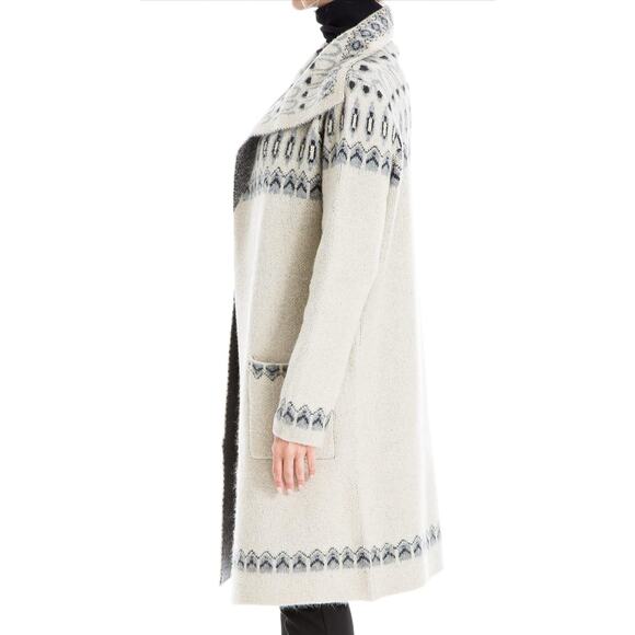 Max Studio Womens Max Studio Women's Fairisle Long Sweater Cardigan NWT Size XS - Picture 2 of 7